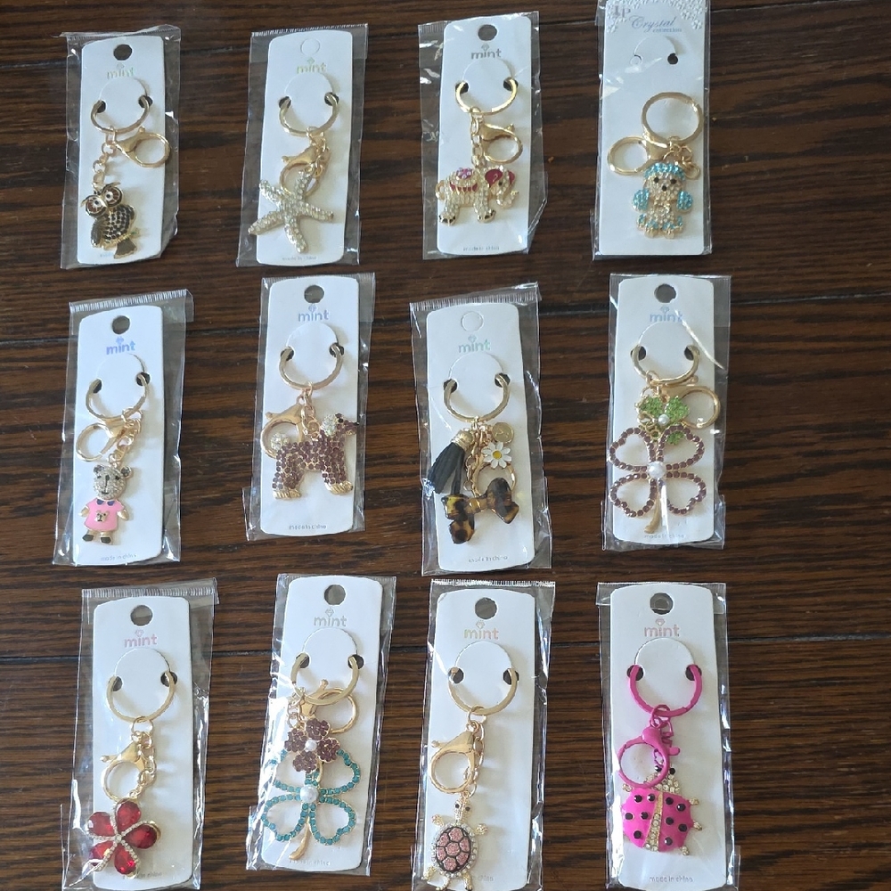 Gold Tone Keychain & Bag Charm  Various - CHOOSE ONE